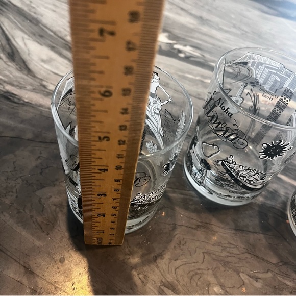 Vintage Federal Glass Aloha Hawaii Rocks Glasses Three Tiki Novelty Hula Mai Tai - Picture 3 of 8